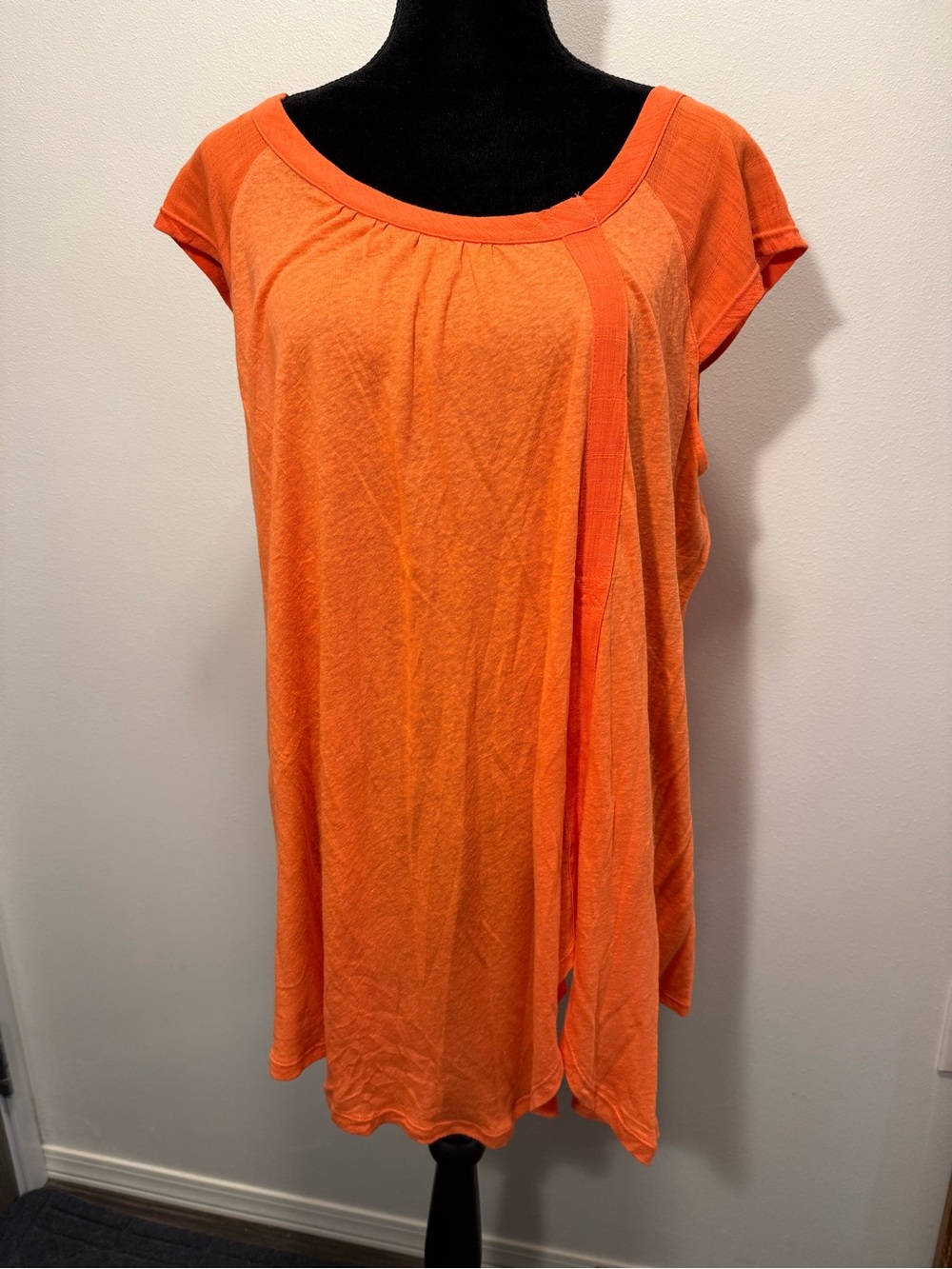 Free People Bright Orange Short Sleeve Tunic